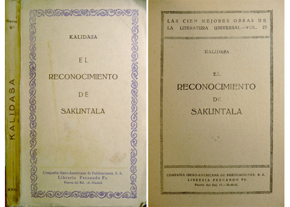 El Reconocimiento de Sakuntala. Traducción, introducción y notas de Rafael …