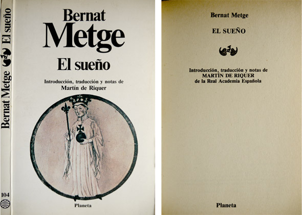 El Sueño. [Lo Somni]. Introducción, traducción y notas de Martín …