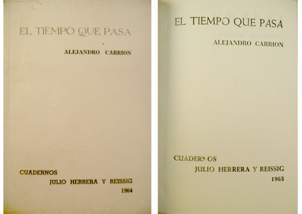 El tiempo que pasa. Poemas. Umbral de Arsinoe Moratorio.