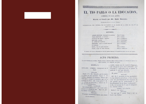 El tio Pablo o La educación. Comedia en dos actos. …