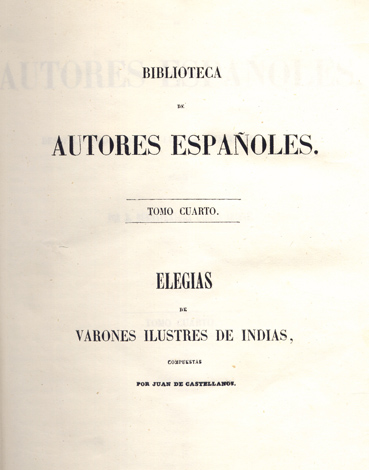 Elegías de Varones Ilustres de Indias.