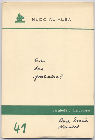 En las palabras. Poemas. Prólogo de Fernand Verhesen.