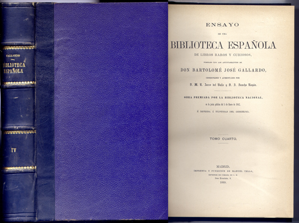 Ensayo de una Biblioteca Española de Libros Raros y Curiosos, …
