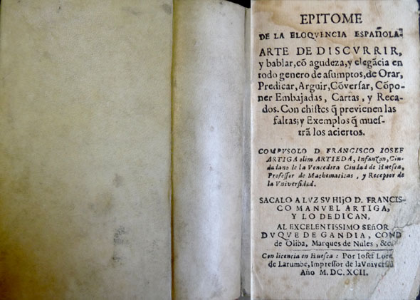 Epitome de la Eloquencia Española. Arte de discurrir y bablar …