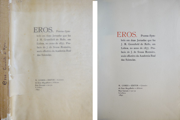 Eros. Poema - Symbolo em duas Jornadas. Prefacio de J. …