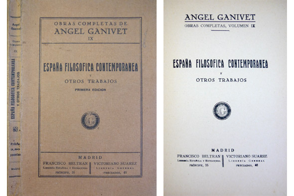 España filosófica contemporánea, y otros trabajos.