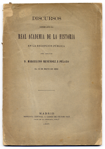Estética de la Historia. Discurso de recepción en la Real …