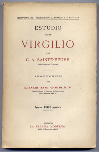 Estudio sobre Virgilio. Traducción de Luis de Terán.