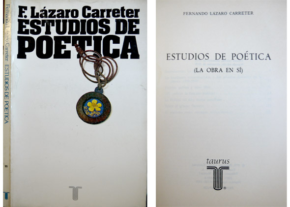 Estudios de Poética. (La obra en sí).