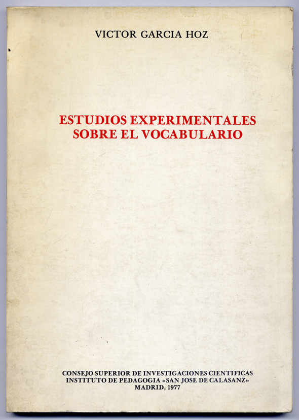 Estudios experimentales sobre el Vocabulario.