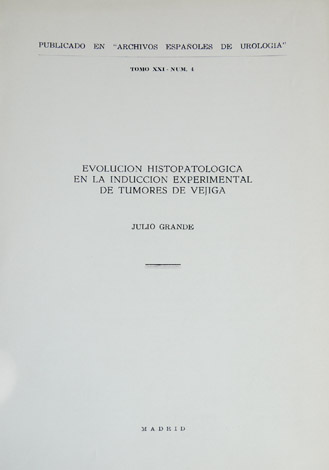 Evolución histopatológica en la inducción experimental de tumores de vejiga.