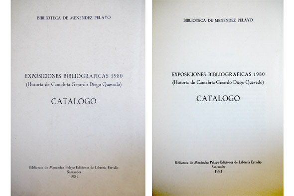 Exposiciones Bibliográficas 1980. (Historia de Cantabria. - Gerardo Diego - …