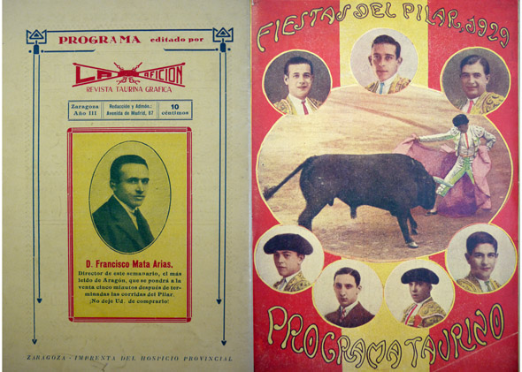 Fiestas del Pilar, 1929. Programa Taurino.