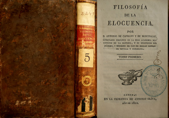 Filosofía de la Eloquencia. Tomo Primero (de dos).