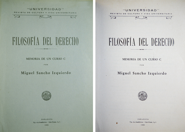 Filosofía del Derecho. Memoria de un Curso.