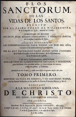 Flos Sanctorum de las vidas de los Santos. Aumentado de …