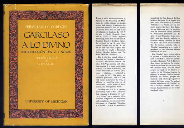 Garcilaso a lo divino. [Granada, 1575]. Introducción, texto y notas. …