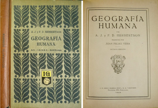 Geografía humana. Traducida por Juan Palau Vera.