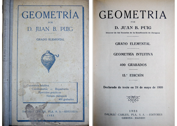 Geometría. Grado elemental. Geometría intuitiva. Declarado de texto en 24 …