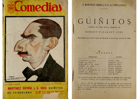 Guiñitos. Comedia en tres actos original de Robert Pleasant Joke. …