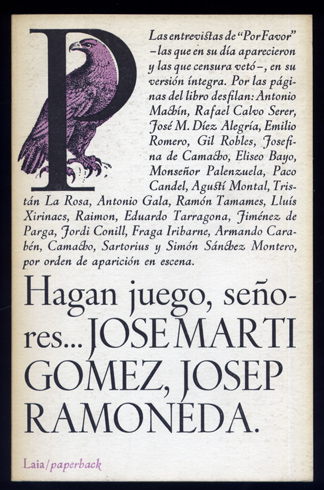 Hagan juego, señores. [Entrevistas de "Por Favor" a Rafael Calvo …