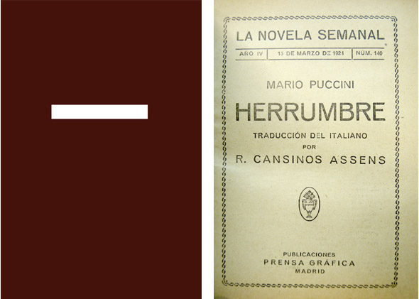 Herrumbre. Traducción del italiano por Rafael Cansinos Assens.
