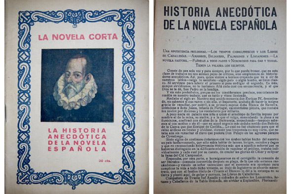 Historia anecdótica de la Novela Española.
