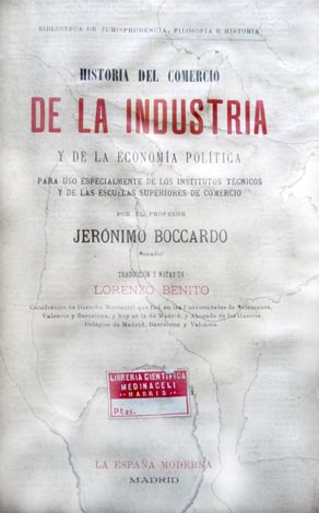 Historia del Comercio, de la Industria y de la Economía …