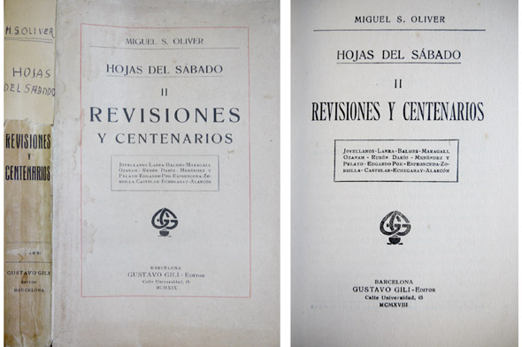 Hojas del Sábado, II: Revisiones y Centenarios. [Jovellanos. Larra. Balmes. …