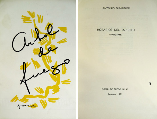 Horarios del espíritu (1969-1971). Poemas.