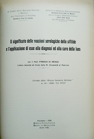 Il significato delle reazioni serologiche della sifilide e l'applicazione di …