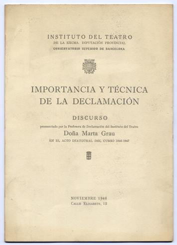 Importancia y técnica de la Declamación. Discurso en el Acto …