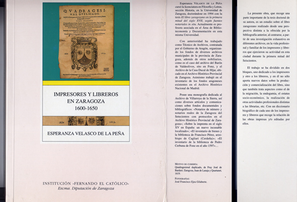 Impresores y Libreros en Zaragoza, 1600-1650.