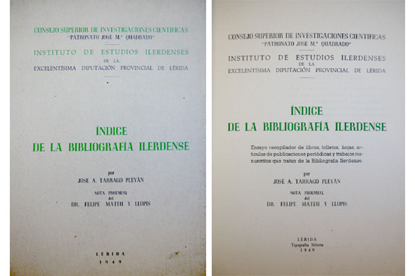 Índice de la Bibliografía Ilerdense. Nota proemial del Dr. Felipe …