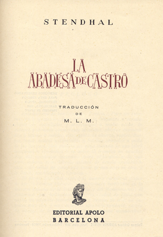 La Abadesa de Castro. Traducción y prólogo de M.L.M.