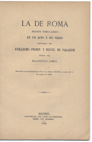 La de Roma. Juguete cómico-lírico en un acto y en …
