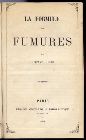 La formule des Fumures.