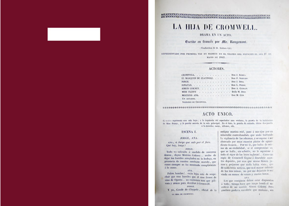 La Hija de Cromwell. Drama en un acto. Traducción de …