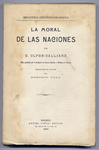 La Moral de las Naciones. Traducción del francés por Domingo …
