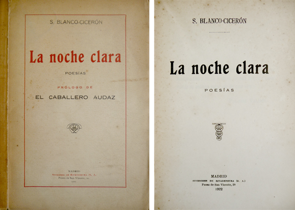 La noche clara. Poesías. Prólogo de 'El Caballero Audaz'.
