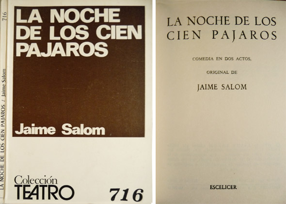 La noche de los cien pájaros. Comedia en dos actos.