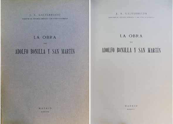 La obra de Adolfo Bonilla y San Martín.