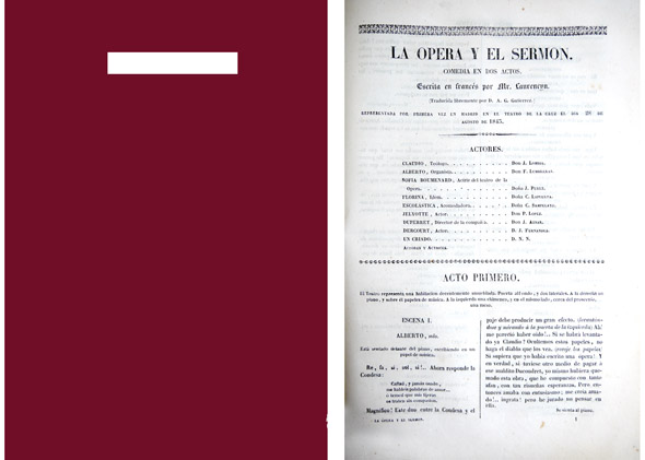 La Ópera y el Sermón. Comedia en dos actos. Traducción …