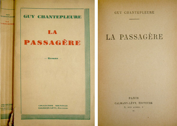 La Passagère. Roman.