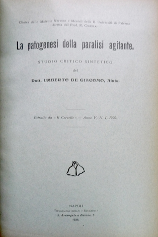 La patogenesi della paralisi agitante. Studio critico sintetico.