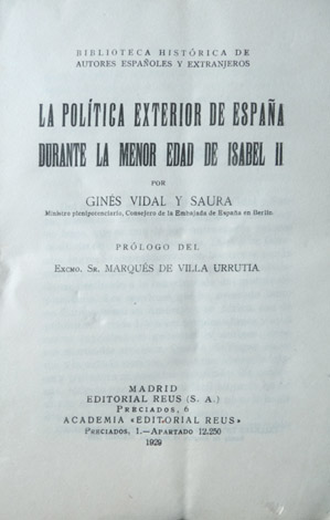 La Política Exterior de España durante la menor edad de …