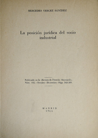 La posición jurídica del socio industrial.