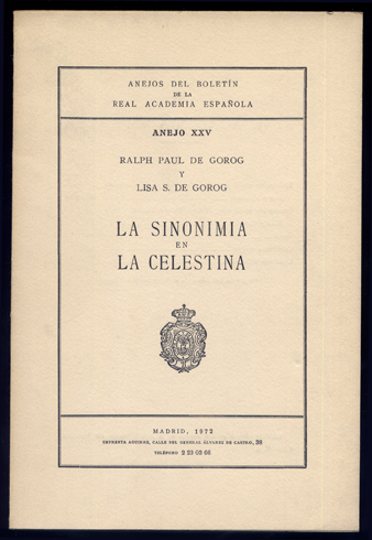 La sinonimia en La Celestina.