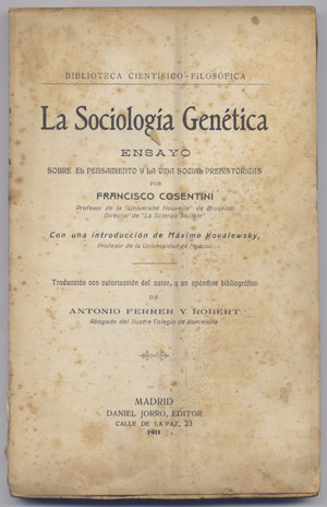 La Sociología Genética. Ensayo sobre el pensamiento y la vida …