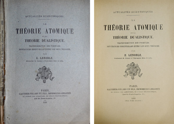 La théorie atomique et la théorie dualistique. Transformation des formules. …
